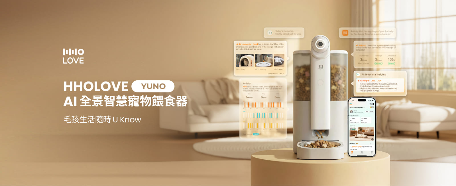HHOLOVE YUNO自動餵食器